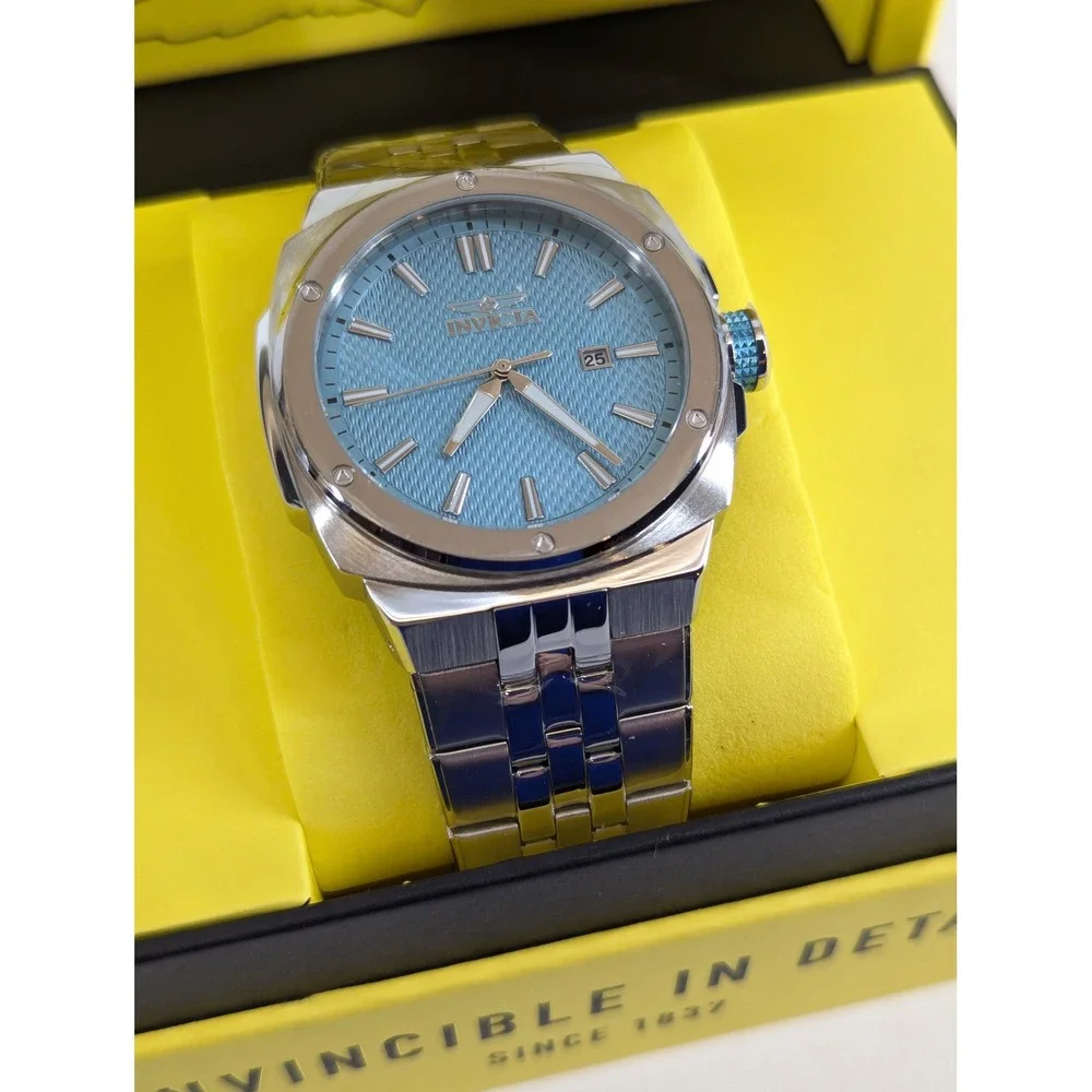 Invicta Sea Vulture 50147 Mens Watch 44mm Steel Light Blue Dial Quartz New